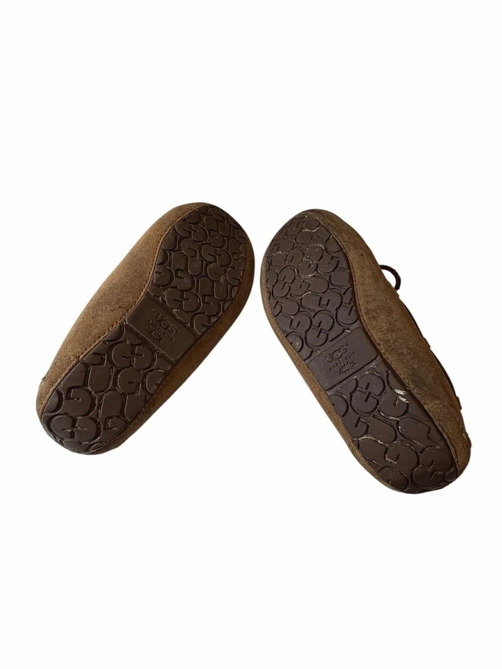 UGG Chestnut Suede Shearling-Lined Kids Moccasins